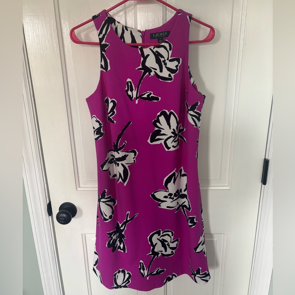 Ralph Lauren Floral Shift Dress Sz 6 Loose Fit Party Festive Colorful Old Money